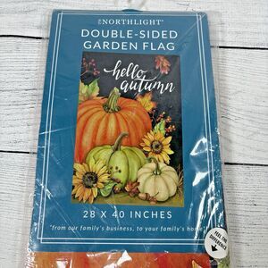 Northlight Pumpkins Sunflowers Hello Autumn Outdoor Fall House Flag 28x40 NEW